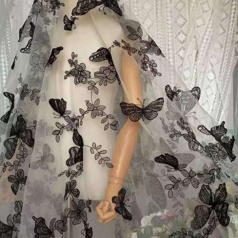 Embroidered Fabric 3D Dress Polyester for Women's Wear Wholesale Suppl 2